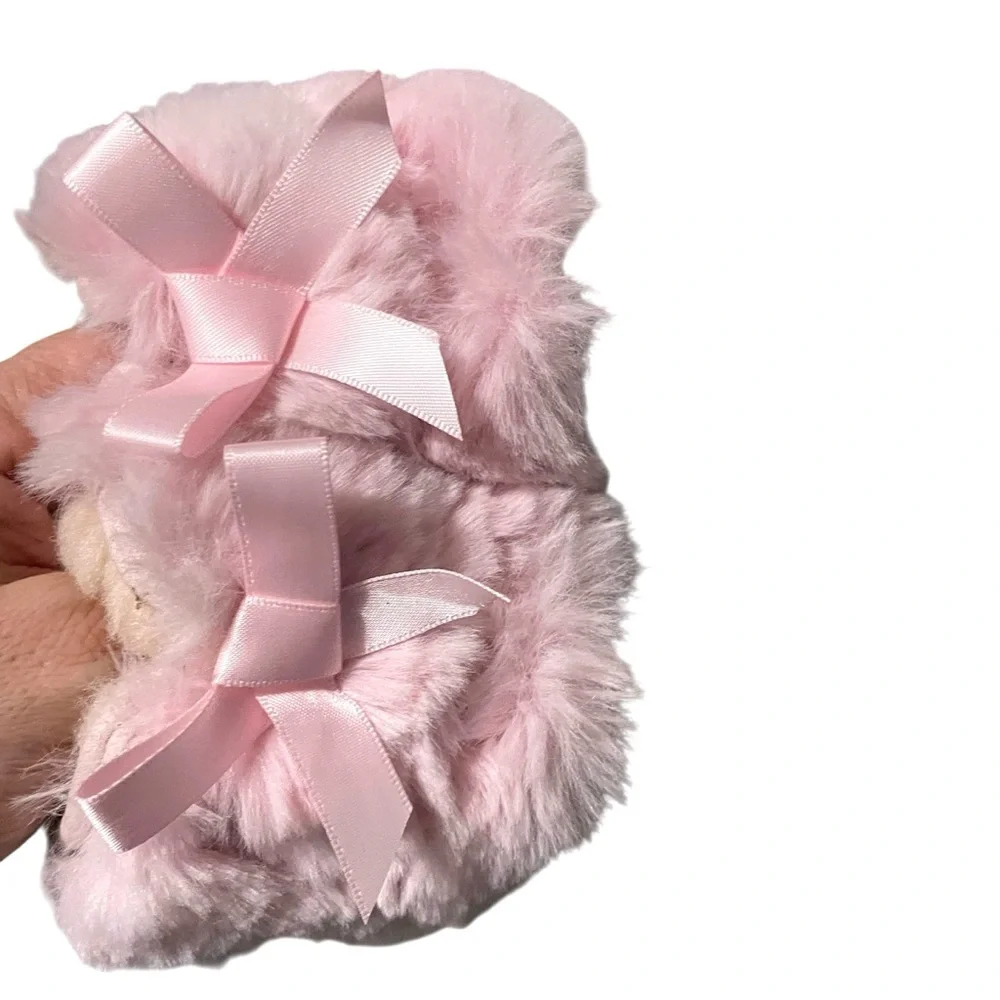 Ugg Jesse Bow Fluffy Boots Crib Winter Shoes Toasty Warm‎ Pink Girl 0/1